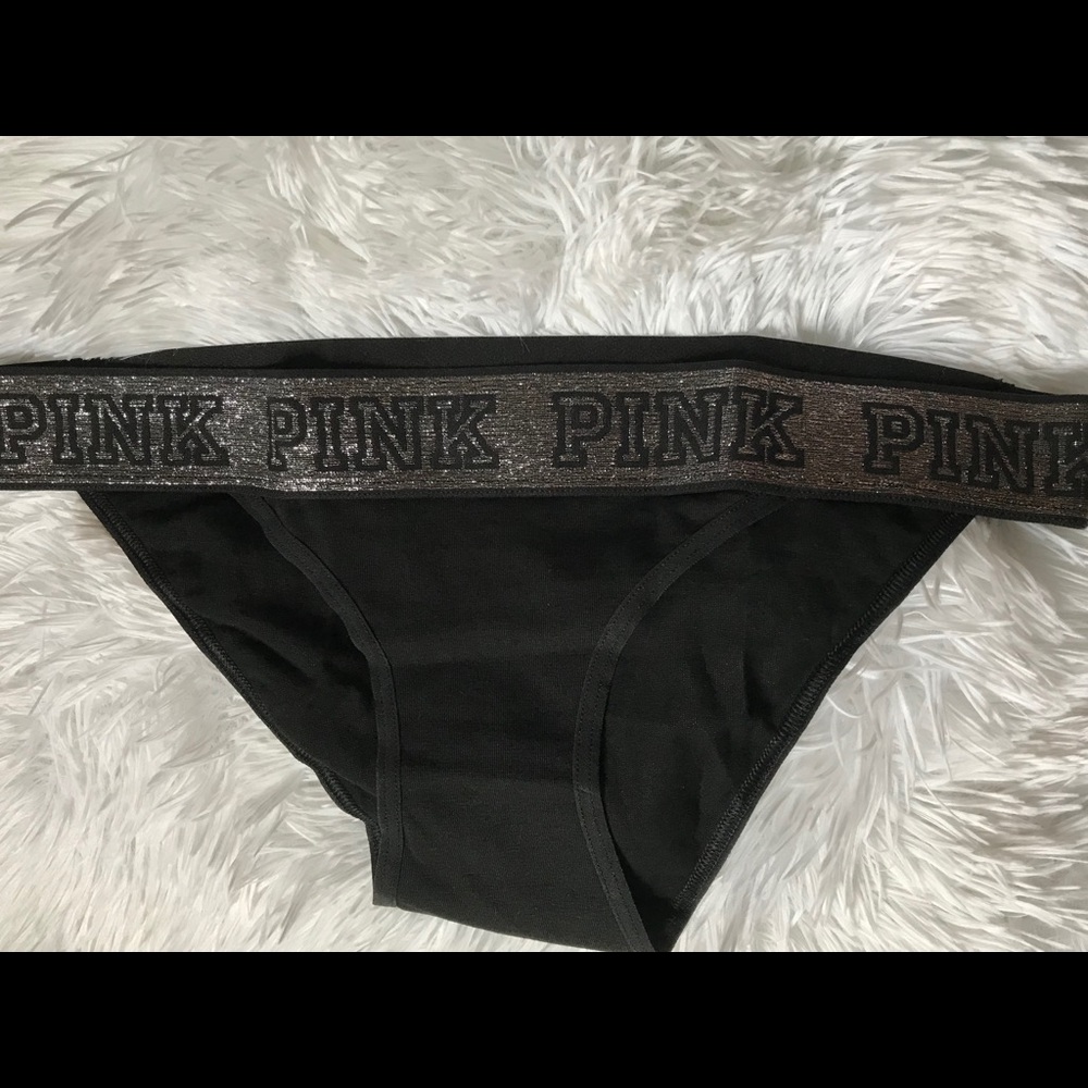 “Pink” Black/silver panty. S.